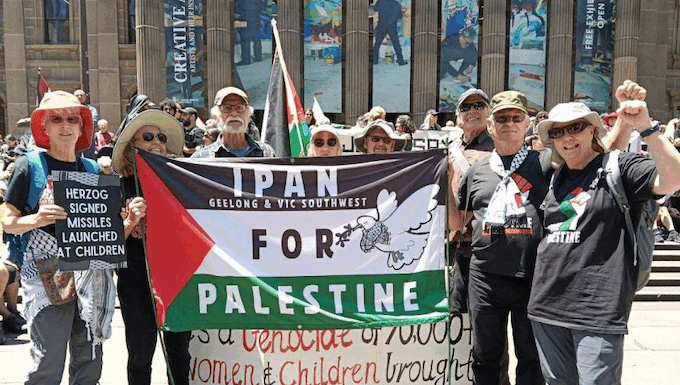 Peace activists at a recent protest for Palestine in Naarm/Melbourne