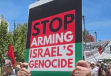 An Australian protest rally and march on the South Australian Parliament