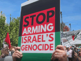 An Australian protest rally and march on the South Australian Parliament