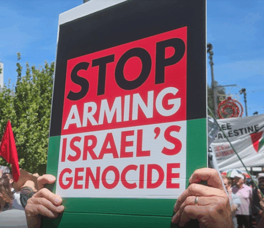 An Australian protest rally and march on the South Australian Parliament