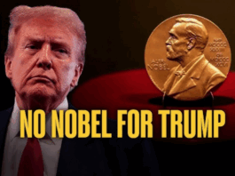 A media headline last October when US President Donald Trump missed out on his coveted Nobel Peace Prize
