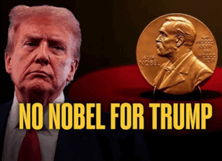A media headline last October when US President Donald Trump missed out on his coveted Nobel Peace Prize