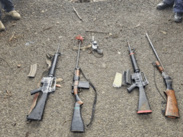 Weapons confiscated by Papua New Guinea police during a raid in the Tsak Valley