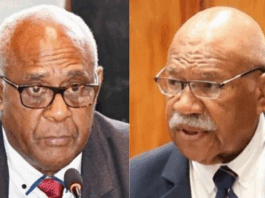 Fiji's Great Council of Chiefs Chairman Ratu Viliame Seruvakula and Prime Minister Sitiveni Rabuka