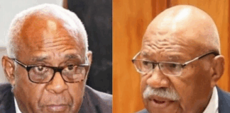 Fiji's Great Council of Chiefs Chairman Ratu Viliame Seruvakula and Prime Minister Sitiveni Rabuka