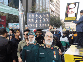 Pictures of slain IRGC commanders and the Islamic Republic’s founder