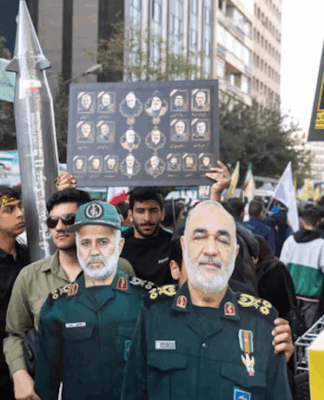 Pictures of slain IRGC commanders and the Islamic Republic’s founder