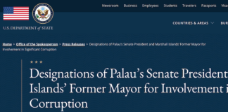 The designations render the two Micronesian politicians and their immediate family members ineligible for entry into the US