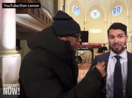 US journalist Don Lemon reporting at the Cities Church in St Paul