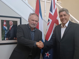 Solidarity author Eugene Doyle with Cuban Ambassador Luis Ernesto Morejón Rodríguez