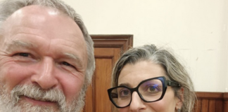 Author Eugene Doyle with Special Envoy Francesca Albanese