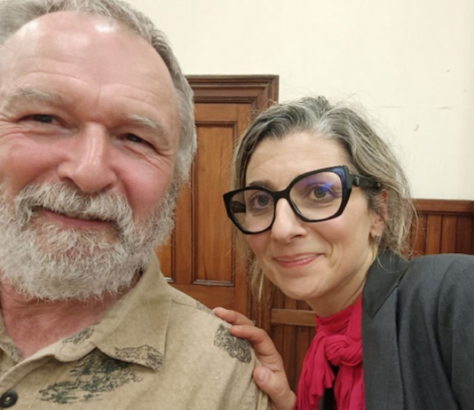 Author Eugene Doyle with Special Envoy Francesca Albanese