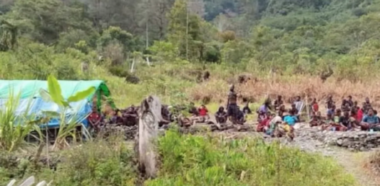 Confusion over West Papua bombing, displacement claims This photo was shared by ULMWP on 10 February 2026, claiming a makeshift refugee camp in Puncak Regency of West Papua was bombed