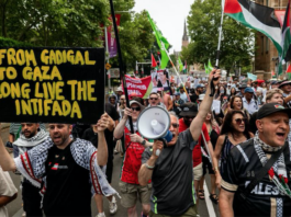 "From Gadigal to Gaza, long live the Intifada"