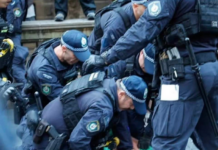 Sydney police violence at the Monday night protest against the Gaza genocide and visit by Israeli President Isaac Herzog