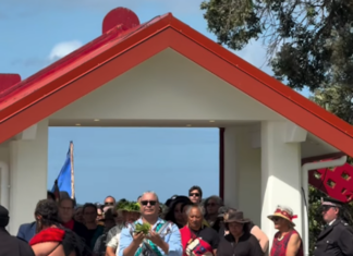 The Ka Lāhui Hawaiʻi delegation participated in a pōwhiri with iwi taketake at Te Tii Waitangi Mārae yesterday