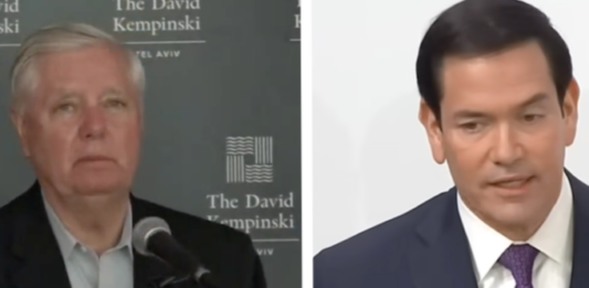 Senator Lindsey Graham (left) and US Secretary of State Marco Rubio