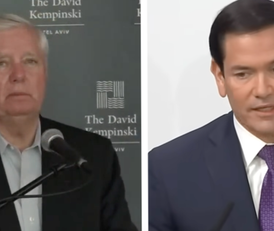 Senator Lindsey Graham (left) and US Secretary of State Marco Rubio