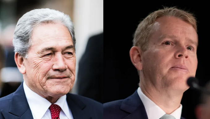Labour’s Chris Hipkins accuses Winston Peters of ‘pure racism’ in Parliament NZ First leader Winston Peters (left) and Labour leader Chris Hipkins