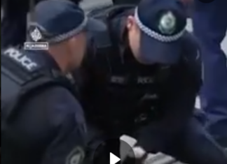 Police brutality at the protest against Israeli President Isaac Herzog in Sydney on February 9