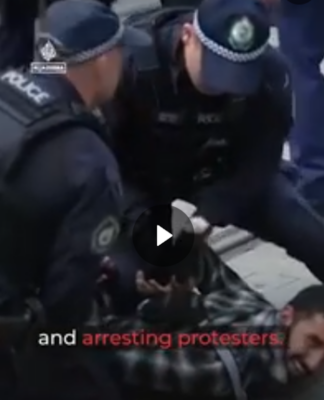 Police brutality at the protest against Israeli President Isaac Herzog in Sydney on February 9