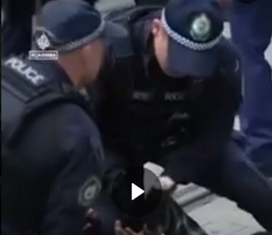 Police brutality at the protest against Israeli President Isaac Herzog in Sydney on February 9