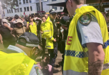NSW police stand over a bleeding and capsicum-sprayed protester