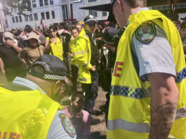 NSW police stand over a bleeding and capsicum-sprayed protester
