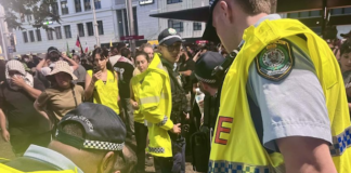 NSW police stand over a bleeding and capsicum-sprayed protester