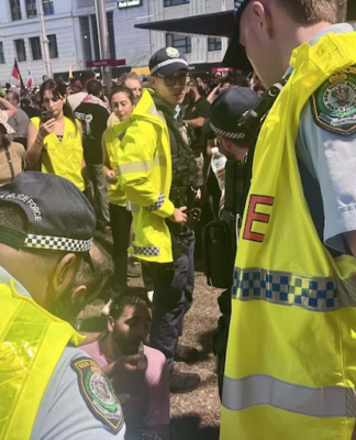 NSW police stand over a bleeding and capsicum-sprayed protester