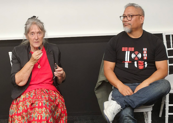 West Papua Solidarity Forum organiser Catherine Delahunty and Green Party Pacific peoples and foreign affairs spokesperson Teanau Tuiono