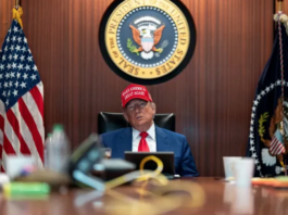 US President Trump holds a meeting in the Situation Room at the White House