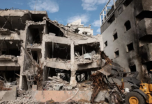 Iranian missile damage in central Israel at an undisclosed location