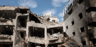 Iranian missile damage in central Israel at an undisclosed location