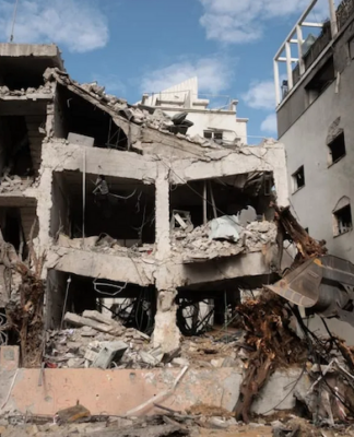 Iranian missile damage in central Israel at an undisclosed location