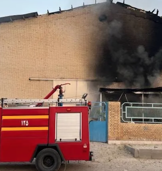 A sports hall in Lamerd, southern Iran, where dozens of teenage girls were attending training sessions