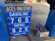 The gas and diesel price sign at Ace's One Stop fuel station in Majuro