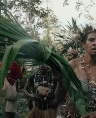 West Papuan doco Pig Feast exposes oligarchs, food security crisis and ecocide under noses of military Village resisters against the massive destruction of rainforest as portrayed in the new West Papuan documentary Pesta Babi - Pig Feast