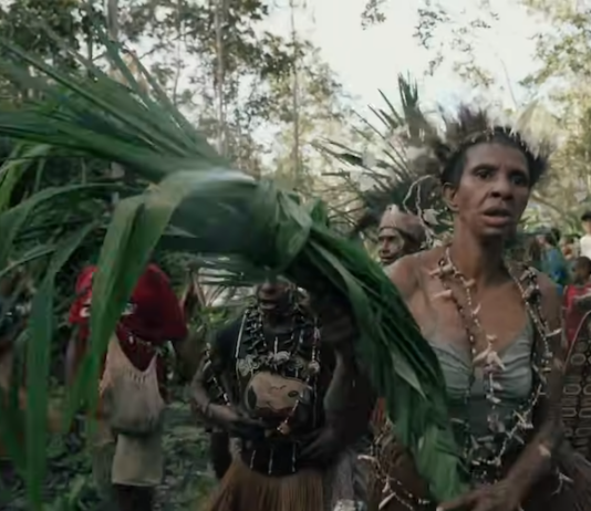 Village resisters against the massive destruction of rainforest as portrayed in the new West Papuan documentary Pesta Babi - Pig Feast