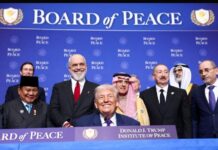 Indonesian President Prabowo Subianto at the inaugural meeting of Trump's so-called Board of Peace