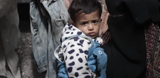 This 18-month-old child’s father, Osama Abu Nassar, was detained near the al-Maghazi refugee camp