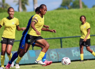 Vanuatu national women's football team playing Fiji last week in the FIFA 2027 World Cup Oceania Qualifiers