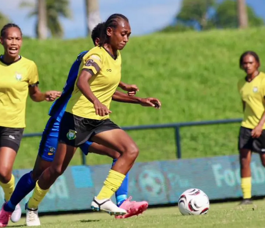 Vanuatu national women's football team playing Fiji last week in the FIFA 2027 World Cup Oceania Qualifiers