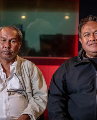 Producer Victor Mambor (left) and director Dandhy Dwi Laksono of Pesta Babi (Pig Feast)