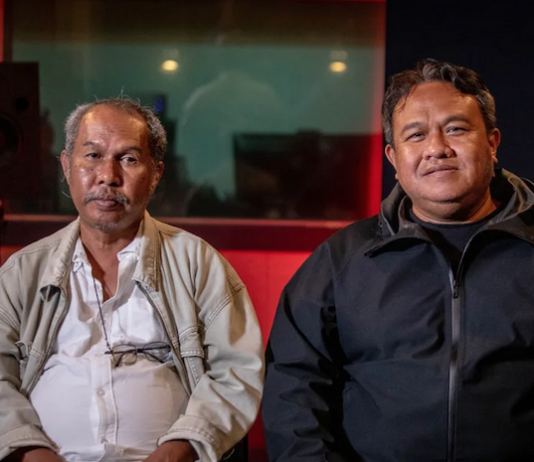 Producer Victor Mambor (left) and director Dandhy Dwi Laksono of Pesta Babi (Pig Feast)