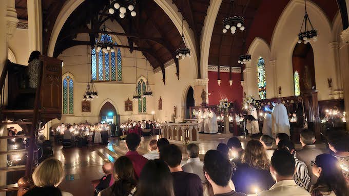 New Zealand celebrates the Easter Vigil at St Patrick's Cathedral in Auckland Tāmaki Makaurau