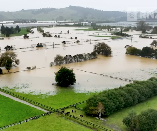 Flooding near Whitianga cuts off a state highway.