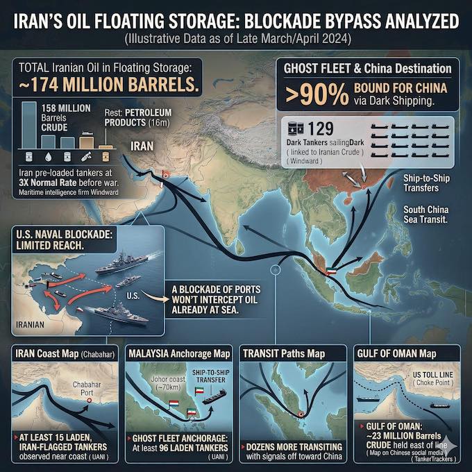 Iran's floating oil storage capacity
