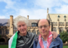 Pro-Palestnian Professor John Keane (left) and linguist and vice-president of the USyd National Tertiary Education Union, Dr Nick Rieme