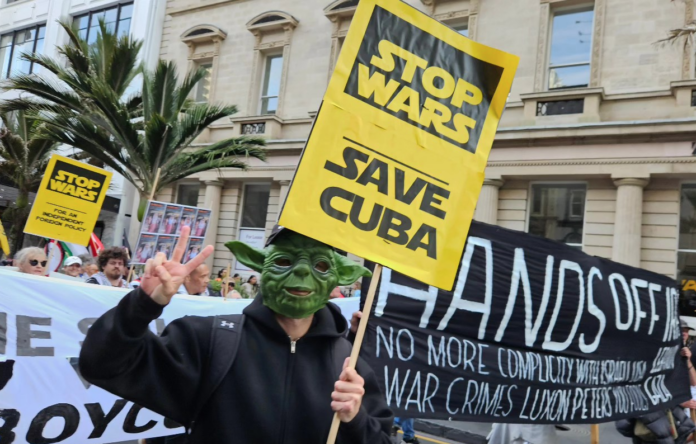 A rally against the war on Iran in Auckland, New Zealand, last weekend